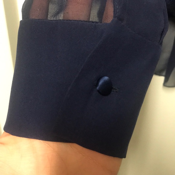 Gorgeous navy silk and lace Prabal Gurung blouse - Picture 6 of 8